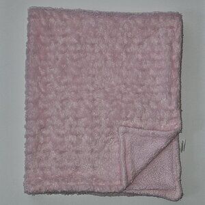Solid Pink Fleece Baby Blanket 31x37 Rosette RN 130369 Sunrise